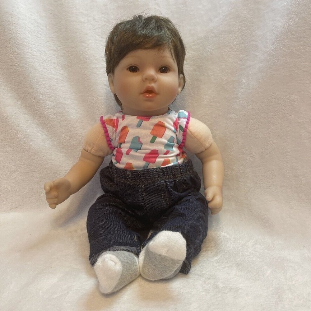 Aori Reborn Baby Doll‎ Realistic Weighted Open Mouth Brown Eyes & Hair 18”